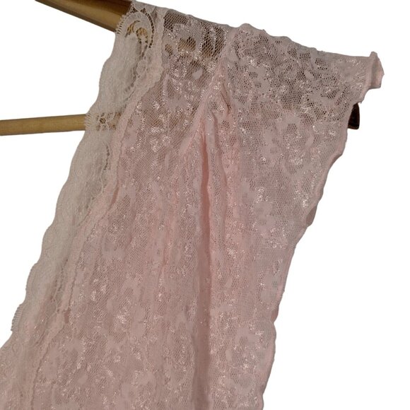 Cinema Etoile Nightgown S Pink Long Satin Lace Top Drop Waist Sexy Shimmer READ - Picture 5 of 13